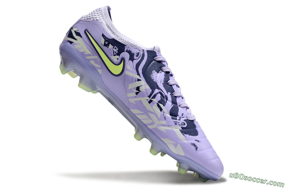 Nike Tiempo Legend 10 Elite FG Firm Ground Soccer Cleats - Purple/Yellow 5