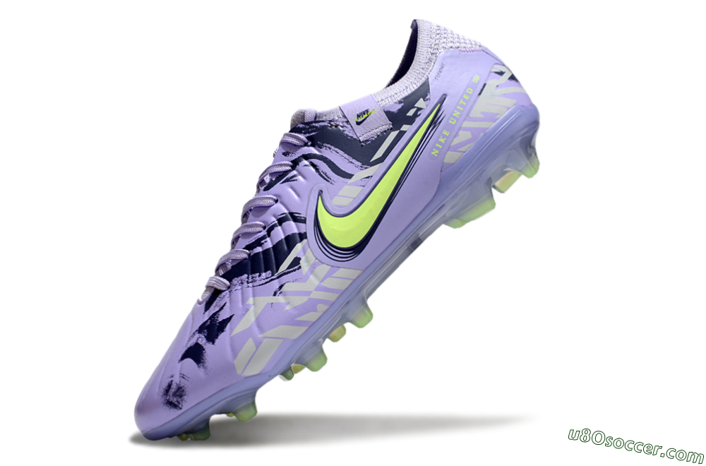 Nike Tiempo Legend 10 Elite FG Firm Ground Soccer Cleats - Purple/Yellow 6