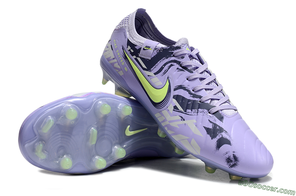 Nike Tiempo Legend 10 Elite FG Firm Ground Soccer Cleats - Purple/Yellow 4