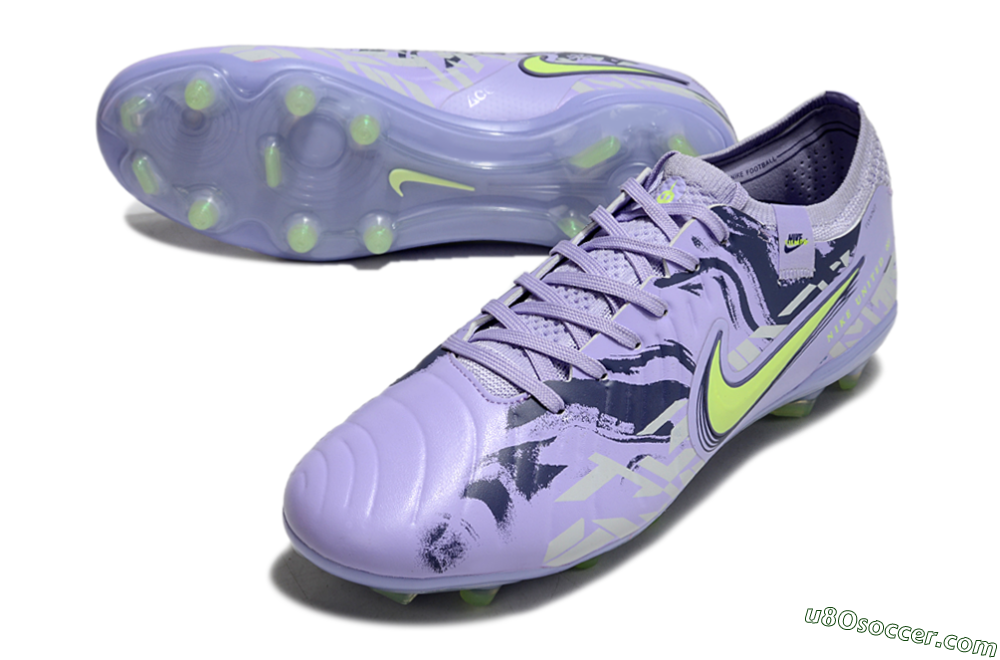 Nike Tiempo Legend 10 Elite FG Firm Ground Soccer Cleats - Purple/Yellow 3