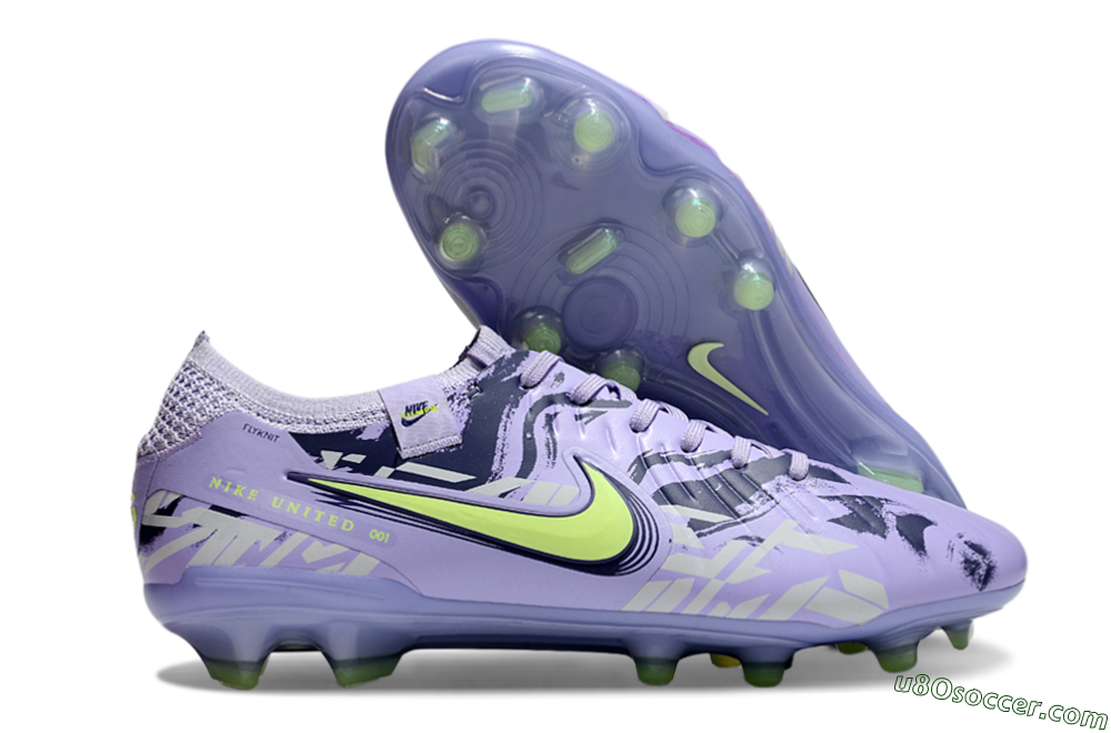 Nike Tiempo Legend 10 Elite FG Firm Ground Soccer Cleats - Purple/Yellow 1