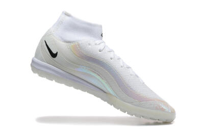 Nike Air Zoom Mercurial Superfly 10 Elite TF Artificial Turf Soccer Shoes - White/Black