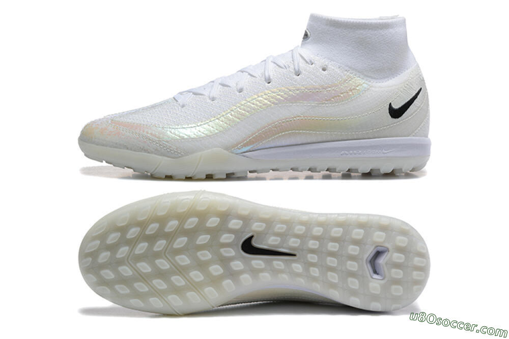 Nike Air Zoom Mercurial Superfly 10 Elite TF Artificial Turf Soccer Shoes - White/Black 0