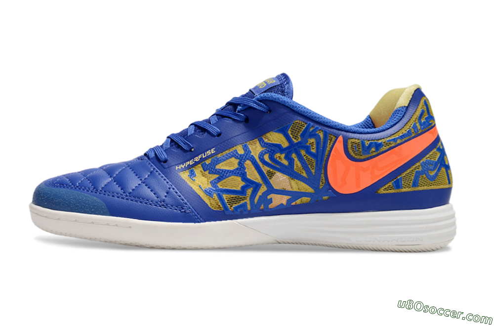 Nike Lunar Gato 2 IC Indoor & Futsal Soccer Shoes - Blue/Gold/Red 2