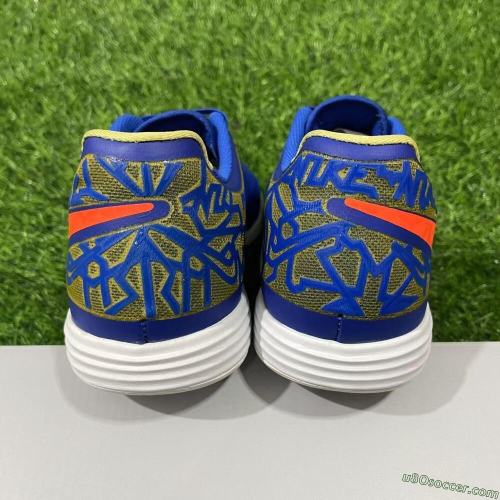 Nike Lunar Gato 2 IC Indoor & Futsal Soccer Shoes - Blue/Gold/Red