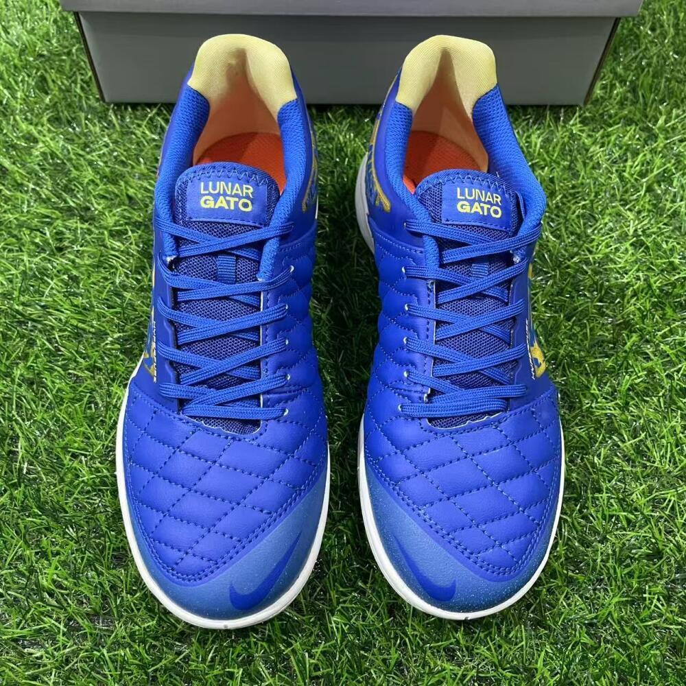 Nike Lunar Gato 2 IC Indoor & Futsal Soccer Shoes - Blue/Gold/Red