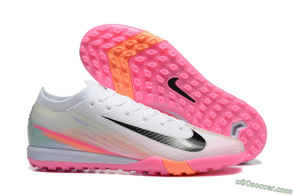 Nike Air Zoom Mercurial Vapor 16 Elite TF Artificial Turf Soccer Shoes - White/Black/Pink 1