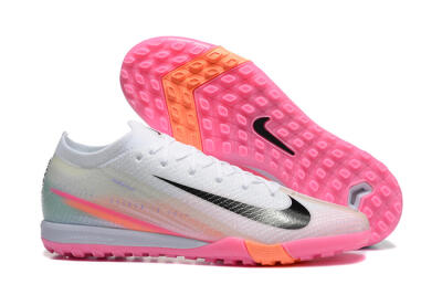 Nike Air Zoom Mercurial Vapor 16 Elite TF Artificial Turf Soccer Shoes - White/Black/Pink