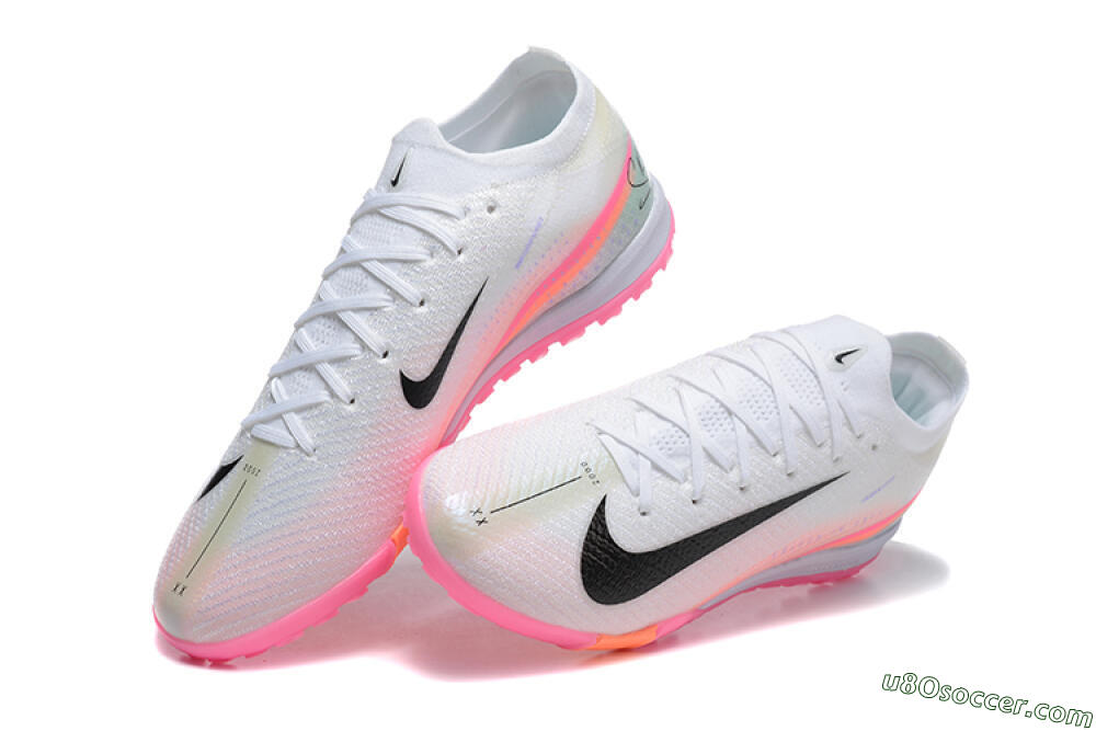 Nike Air Zoom Mercurial Vapor 16 Elite TF Artificial Turf Soccer Shoes - White/Black/Pink 6
