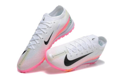 Nike Air Zoom Mercurial Vapor 16 Elite TF Artificial Turf Soccer Shoes - White/Black/Pink