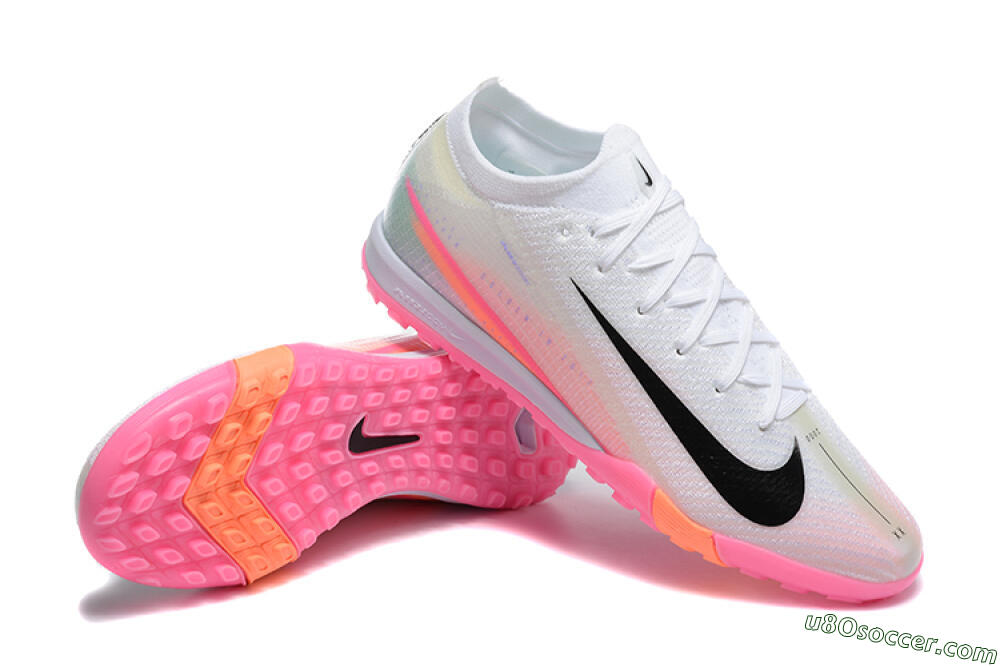 Nike Air Zoom Mercurial Vapor 16 Elite TF Artificial Turf Soccer Shoes - White/Black/Pink 4