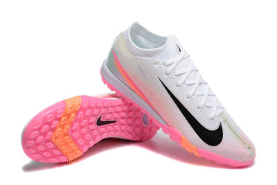 Nike Air Zoom Mercurial Vapor 16 Elite TF Artificial Turf Soccer Shoes - White/Black/Pink