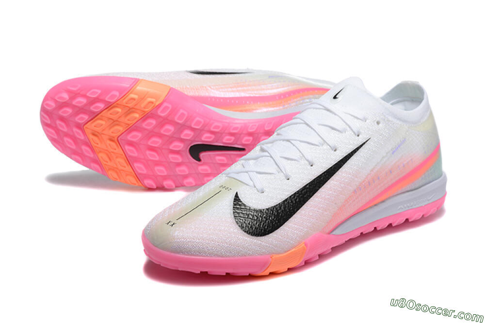 Nike Air Zoom Mercurial Vapor 16 Elite TF Artificial Turf Soccer Shoes - White/Black/Pink 3