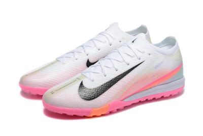 Nike Air Zoom Mercurial Vapor 16 Elite TF Artificial Turf Soccer Shoes - White/Black/Pink