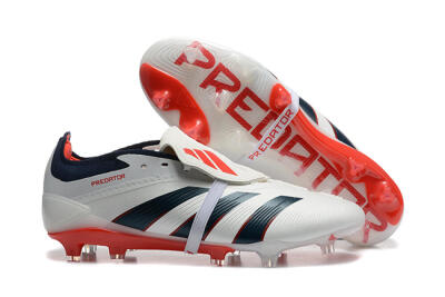 Adidas Predator 25 Elite Foldover Tongue FG Firm Ground Soccer Cleats - Beige/Blue/Red