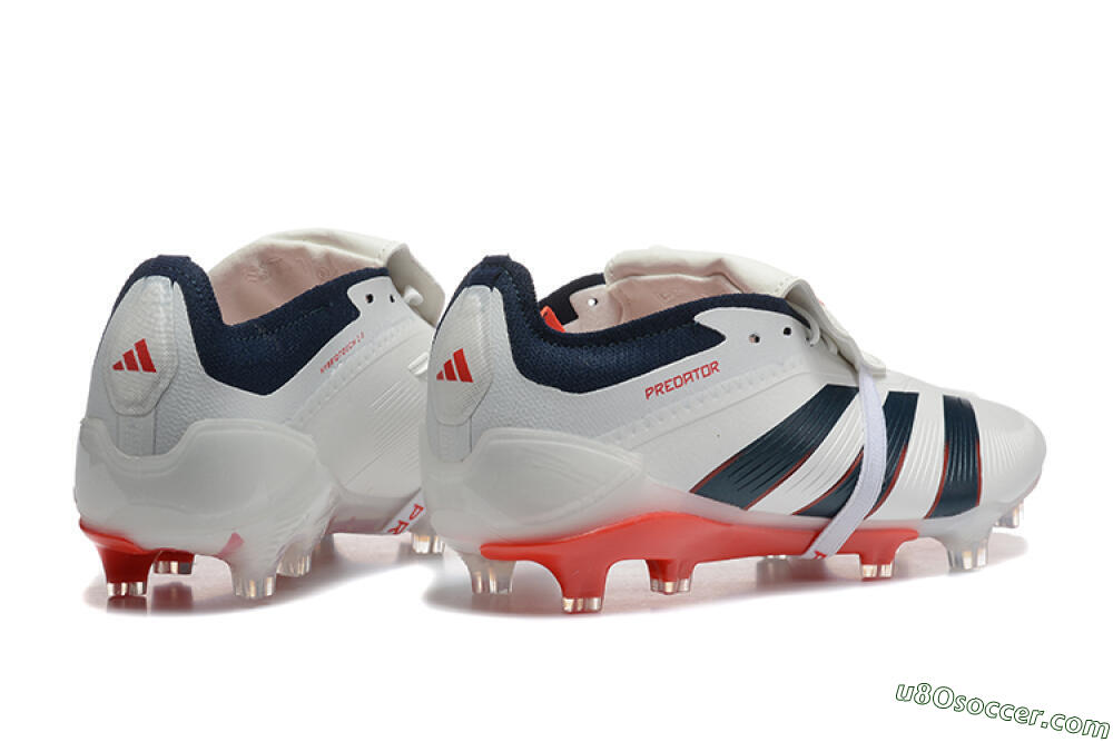 Adidas Predator 25 Elite Foldover Tongue FG Firm Ground Soccer Cleats - Beige/Blue/Red 9