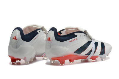 Adidas Predator 25 Elite Foldover Tongue FG Firm Ground Soccer Cleats - Beige/Blue/Red