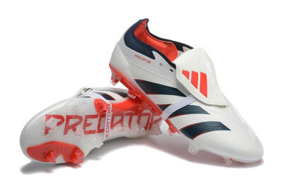 Adidas Predator 25 Elite Foldover Tongue FG Firm Ground Soccer Cleats - Beige/Blue/Red