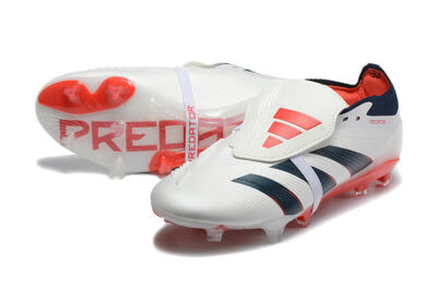 Adidas Predator 25 Elite Foldover Tongue FG Firm Ground Soccer Cleats - Beige/Blue/Red