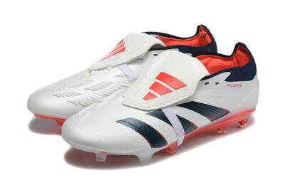 Adidas Predator 25 Elite Foldover Tongue FG Firm Ground Soccer Cleats - Beige/Blue/Red