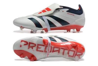 Adidas Predator 25 Elite Foldover Tongue FG Firm Ground Soccer Cleats - Beige/Blue/Red