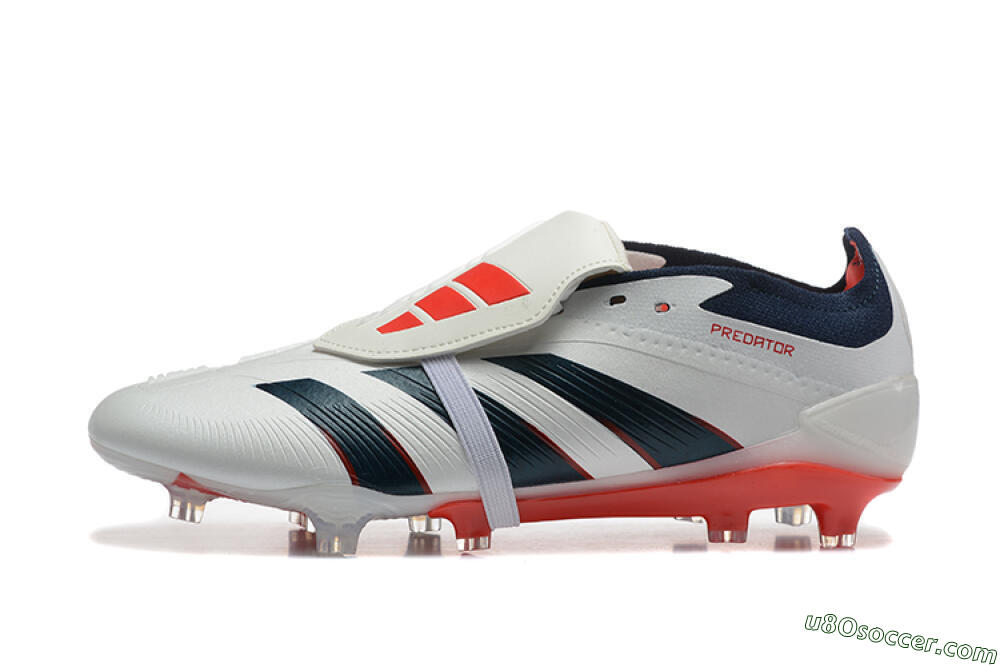 Adidas Predator 25 Elite Foldover Tongue FG Firm Ground Soccer Cleats - Beige/Blue/Red 2