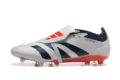 Adidas Predator 25 Elite Foldover Tongue FG Firm Ground Soccer Cleats - Beige/Blue/Red
