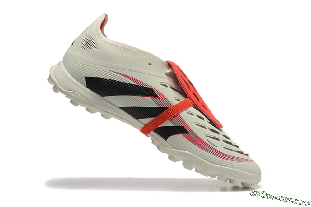 Adidas Predator 25 Elite Foldover Tongue TF Artificial Turf Soccer Shoes - Beige/Black/Red 7