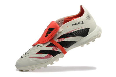 Adidas Predator 25 Elite Foldover Tongue TF Artificial Turf Soccer Shoes - Beige/Black/Red