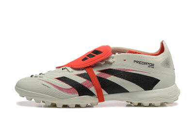 Adidas Predator 25 Elite Foldover Tongue TF Artificial Turf Soccer Shoes - Beige/Black/Red