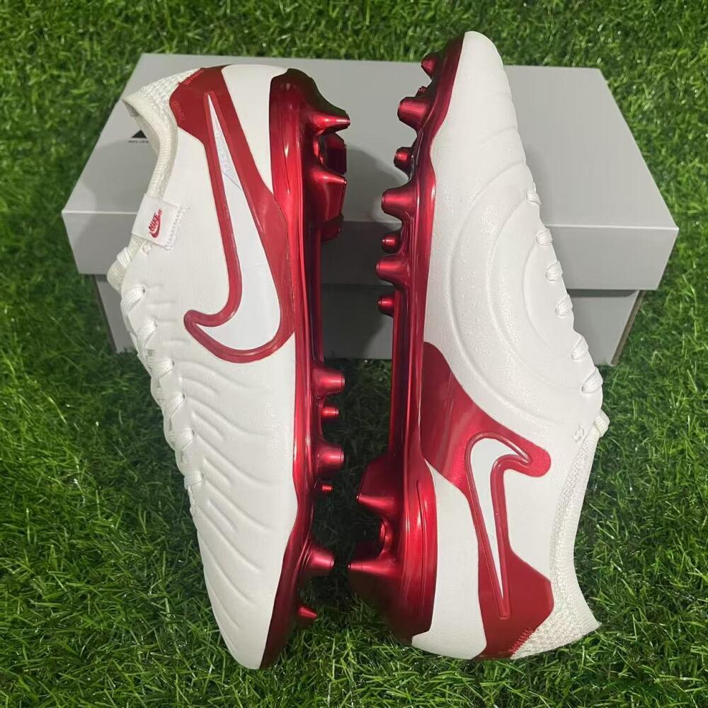 Nike Tiempo Legend 10 Elite FG Firm Ground Soccer Cleats - White/Red