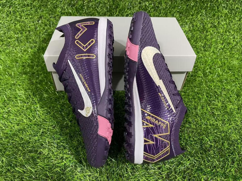 Nike Air Zoom Mercurial Vapor 16 Elite TF Artificial Turf Soccer Shoes - Purple/White/Gold