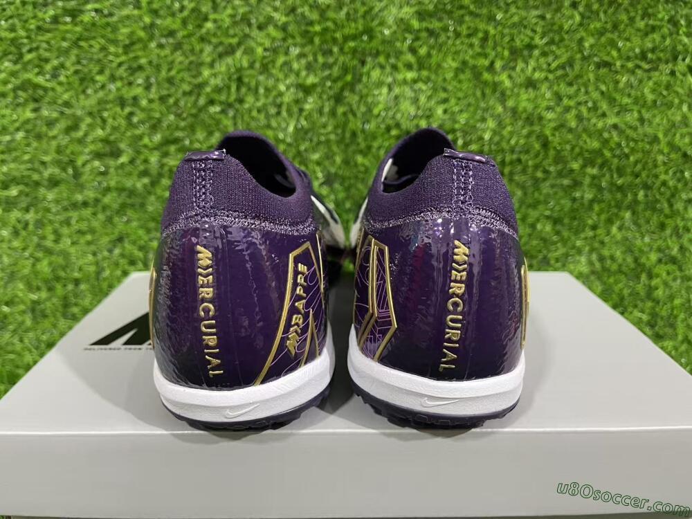 Nike Air Zoom Mercurial Vapor 16 Elite TF Artificial Turf Soccer Shoes - Purple/White/Gold