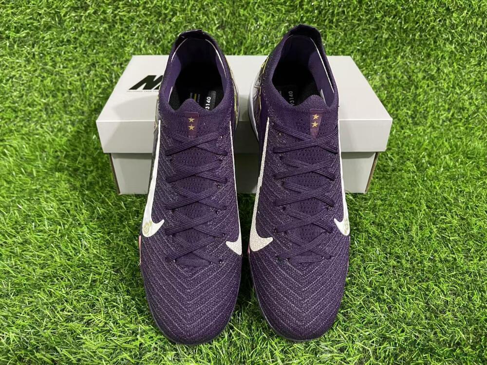 Nike Air Zoom Mercurial Vapor 16 Elite TF Artificial Turf Soccer Shoes - Purple/White/Gold