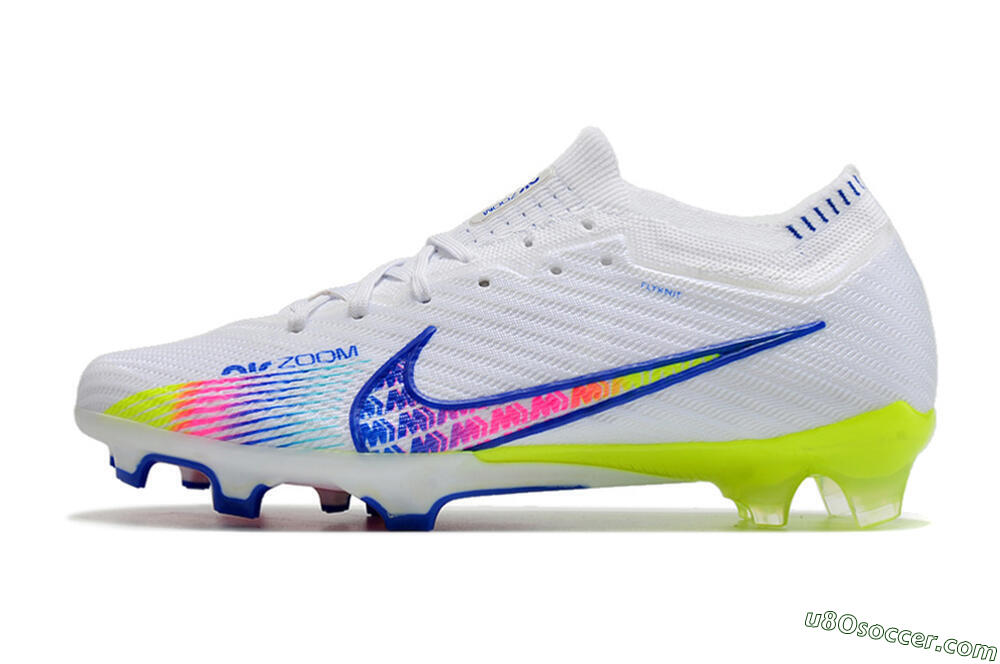 Nike Air Zoom Mercurial Vapor 15 Elite FG Firm Ground Soccer Cleats - White/Blue/Pink/Yellow 2