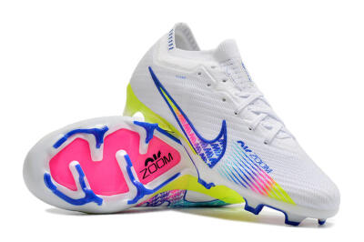 Nike Air Zoom Mercurial Vapor 15 Elite FG Firm Ground Soccer Cleats - White/Blue/Pink/Yellow