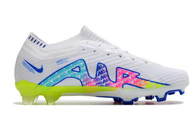 Nike Air Zoom Mercurial Vapor 15 Elite FG Firm Ground Soccer Cleats - White/Blue/Pink/Yellow