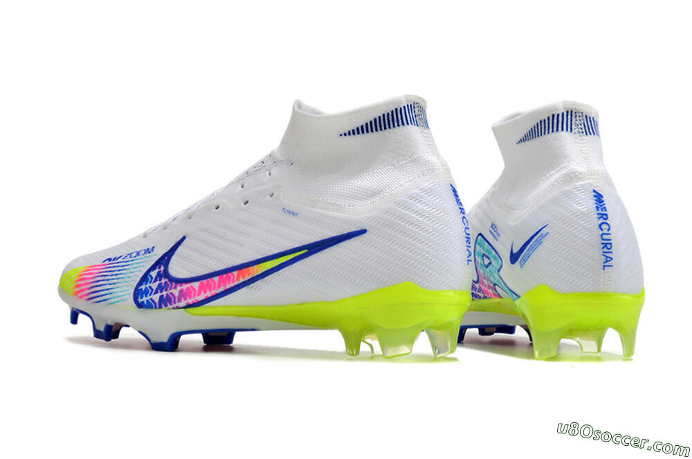 Nike Air Zoom Mercurial Superfly 10 Elite FG Firm Ground Soccer Cleats - White/Blue/Pink 5