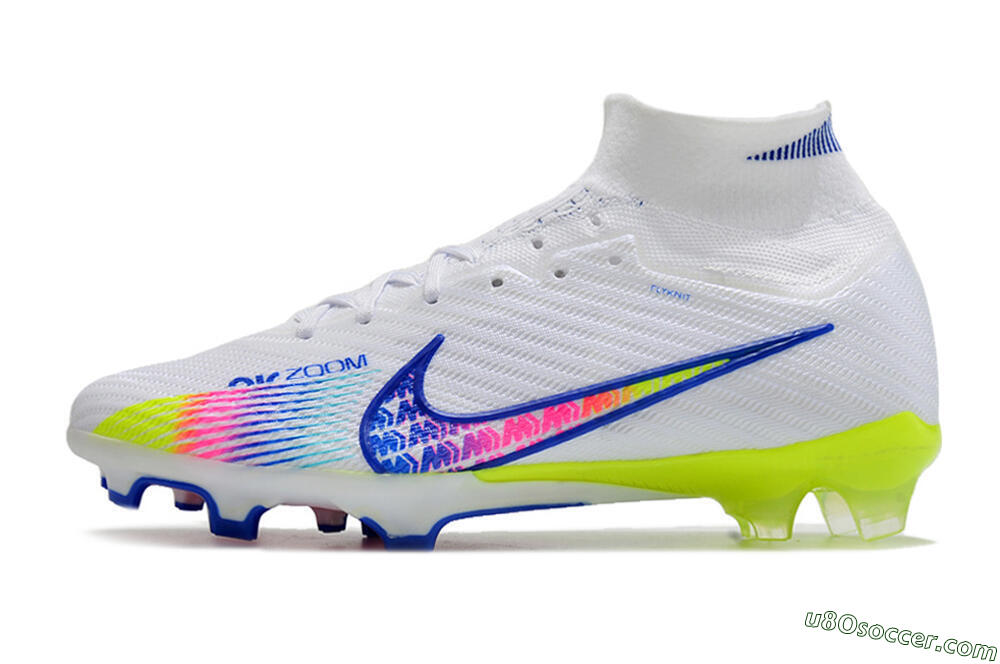 Nike Air Zoom Mercurial Superfly 10 Elite FG Firm Ground Soccer Cleats - White/Blue/Pink 2