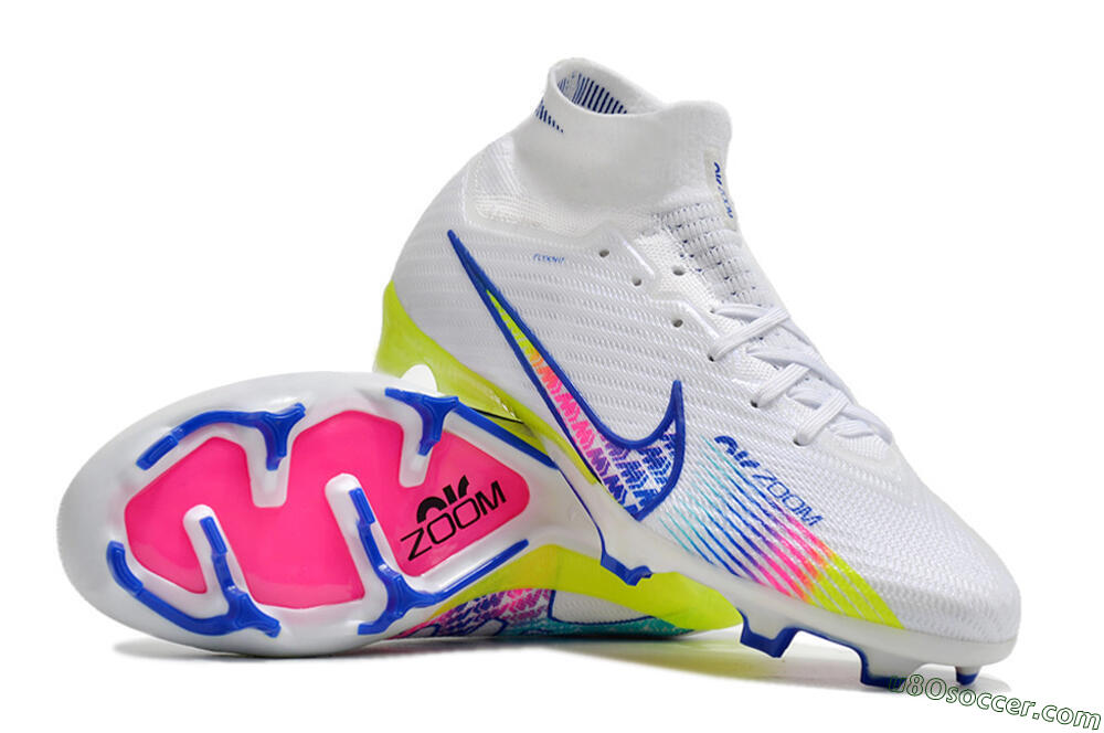 Nike Air Zoom Mercurial Superfly 10 Elite FG Firm Ground Soccer Cleats - White/Blue/Pink 0
