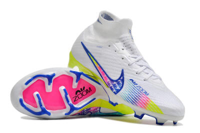 Nike Air Zoom Mercurial Superfly 10 Elite FG Firm Ground Soccer Cleats - White/Blue/Pink