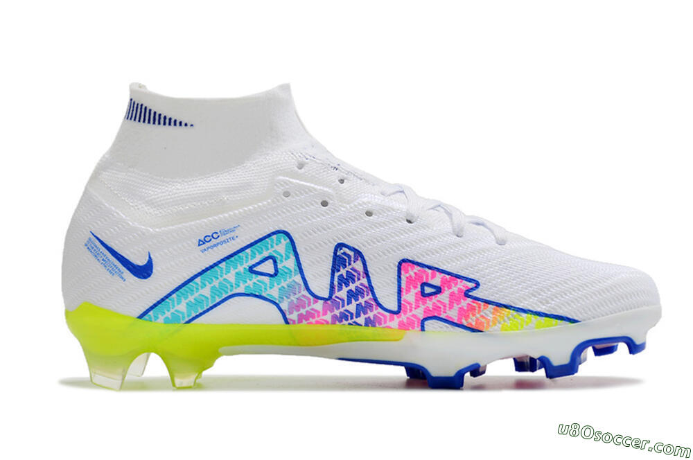 Nike Air Zoom Mercurial Superfly 10 Elite FG Firm Ground Soccer Cleats - White/Blue/Pink 4
