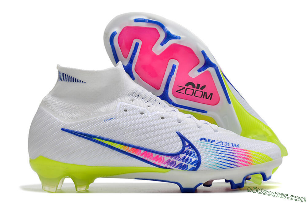 Nike Air Zoom Mercurial Superfly 10 Elite FG Firm Ground Soccer Cleats - White/Blue/Pink 1