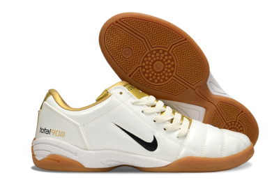Nike Total 90 III IC Indoor & Futsal Soccer Shoes - Beige/Black/White