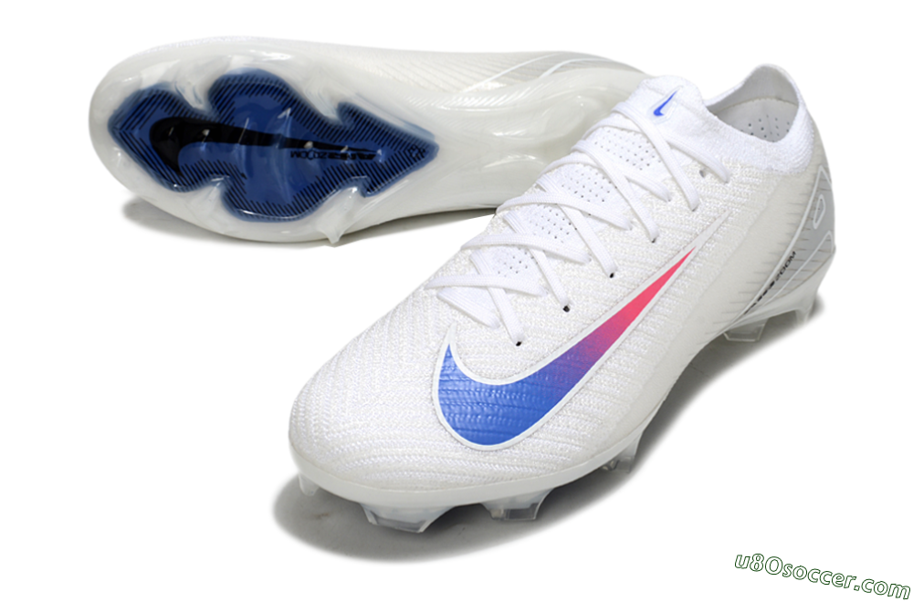 Nike Air Zoom Mercurial Vapor 16 Elite FG Firm Ground Soccer Cleats - White/Blue/Pink 3
