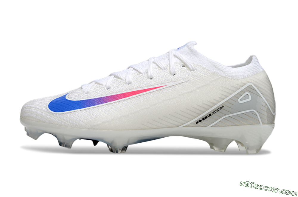 Nike Air Zoom Mercurial Vapor 16 Elite FG Firm Ground Soccer Cleats - White/Blue/Pink 2