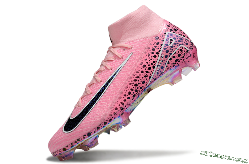 Nike Air Zoom Mercurial Superfly 10 Elite FG Firm Ground Soccer Cleats - Pink/White/Leopard 6