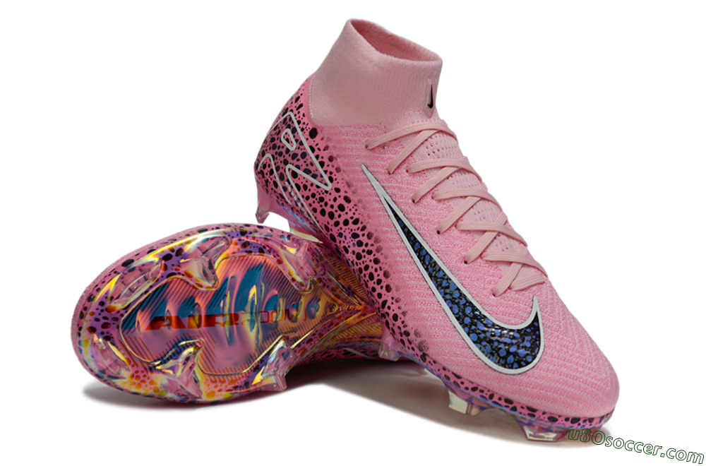 Nike Air Zoom Mercurial Superfly 10 Elite FG Firm Ground Soccer Cleats - Pink/White/Leopard 4