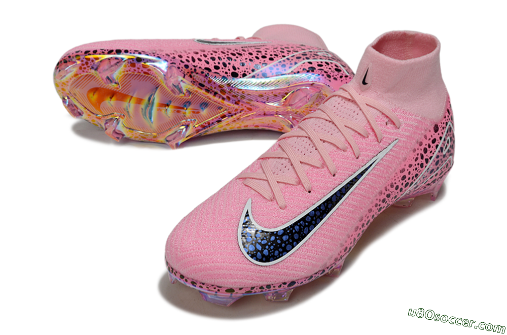 Nike Air Zoom Mercurial Superfly 10 Elite FG Firm Ground Soccer Cleats - Pink/White/Leopard 3