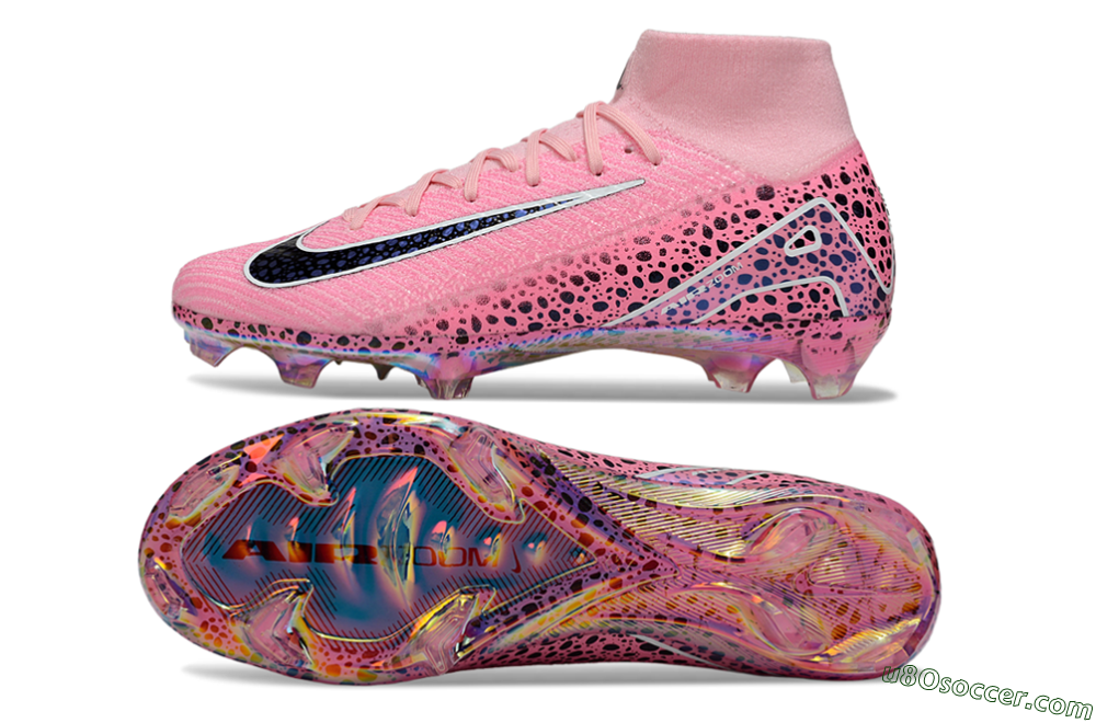 Nike Air Zoom Mercurial Superfly 10 Elite FG Firm Ground Soccer Cleats - Pink/White/Leopard 0